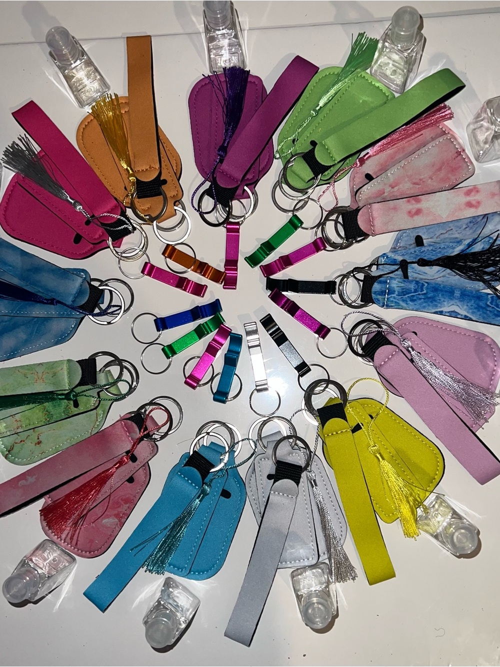 13  Multi-Color Tassel Wristlet Handle Keychain - Assorted Colors